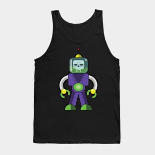 Grim Reaper Deathbot Skull Robot Science Experiment Tank Top